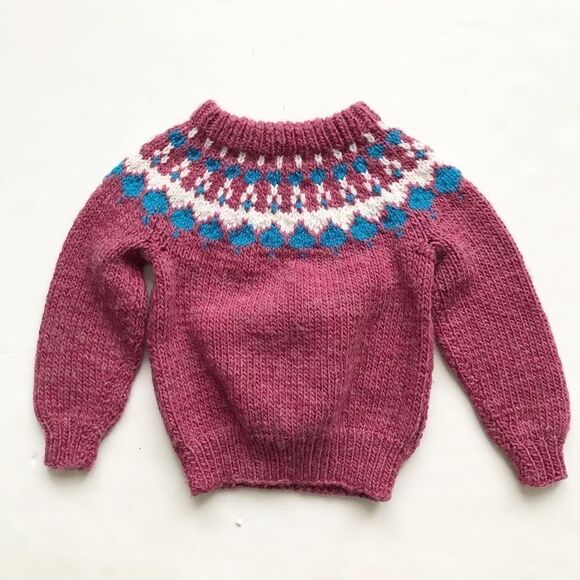 Hand knit Nordic design sweater EUC fits like 6-7Y - Picture 5 of 5